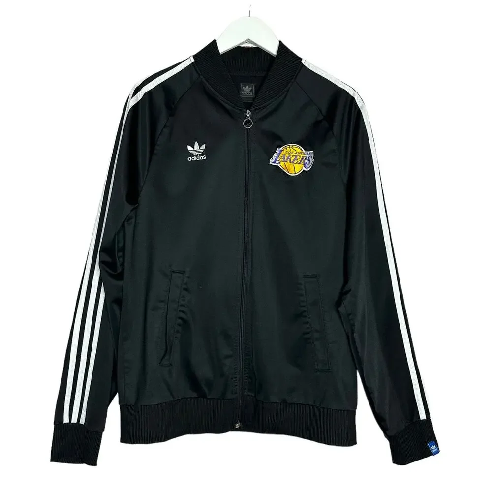 Adidas Women's Lakers Basketball Streetwear Black Game Day Zip Up Sweater Large